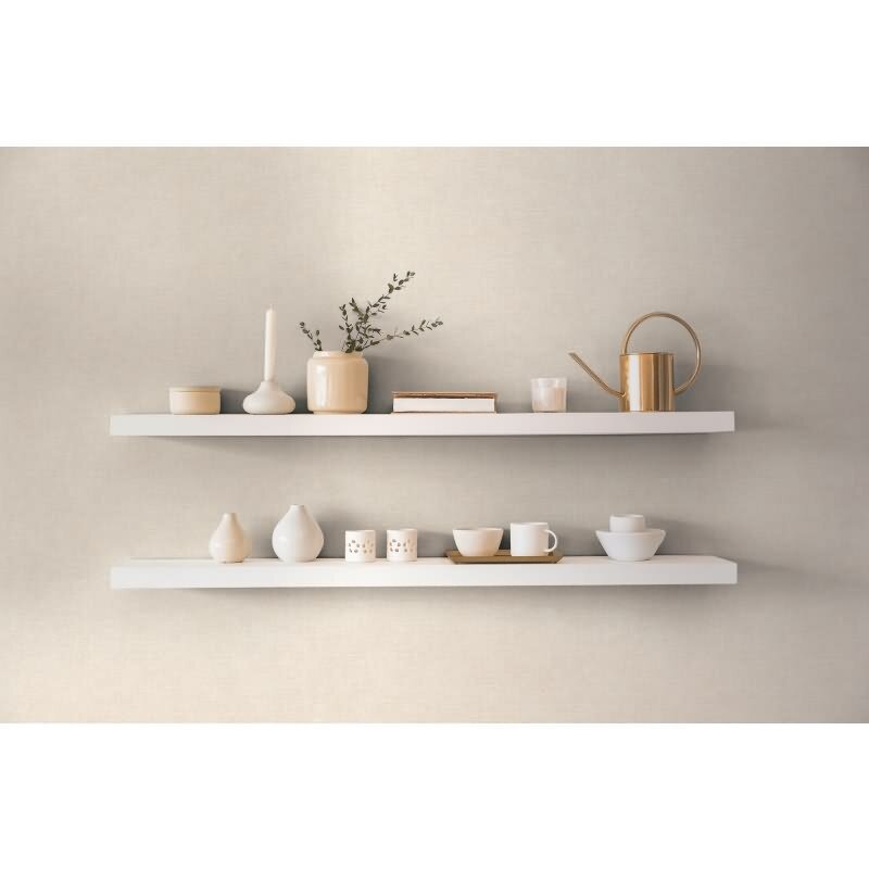 Strukturtapete Leinenoptik Beige Vliestapete mit feiner Stoffoptik (395652)