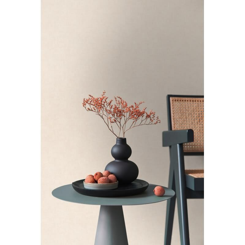 Strukturtapete Leinenoptik Beige Vliestapete mit feiner Stoffoptik (395652)