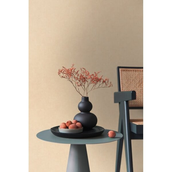 Vliestapete Leinenoptik Warmbeige Strukturtapete Stoffoptik (395653)