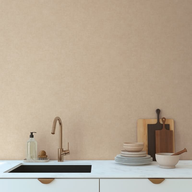 Strukturtapete Leinenoptik Beige Vliestapete Stoffoptik (395655)