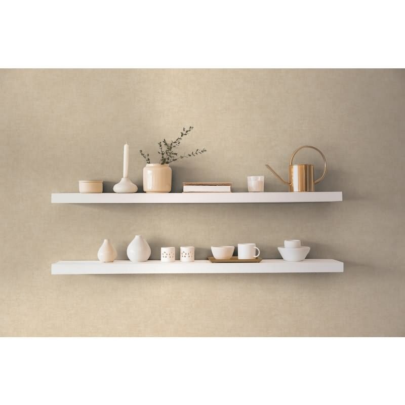 Strukturtapete Leinenoptik Beige Vliestapete Stoffoptik (395655)