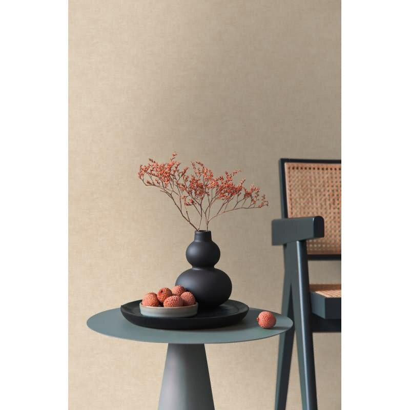 Strukturtapete Leinenoptik Beige Vliestapete Stoffoptik (395655)