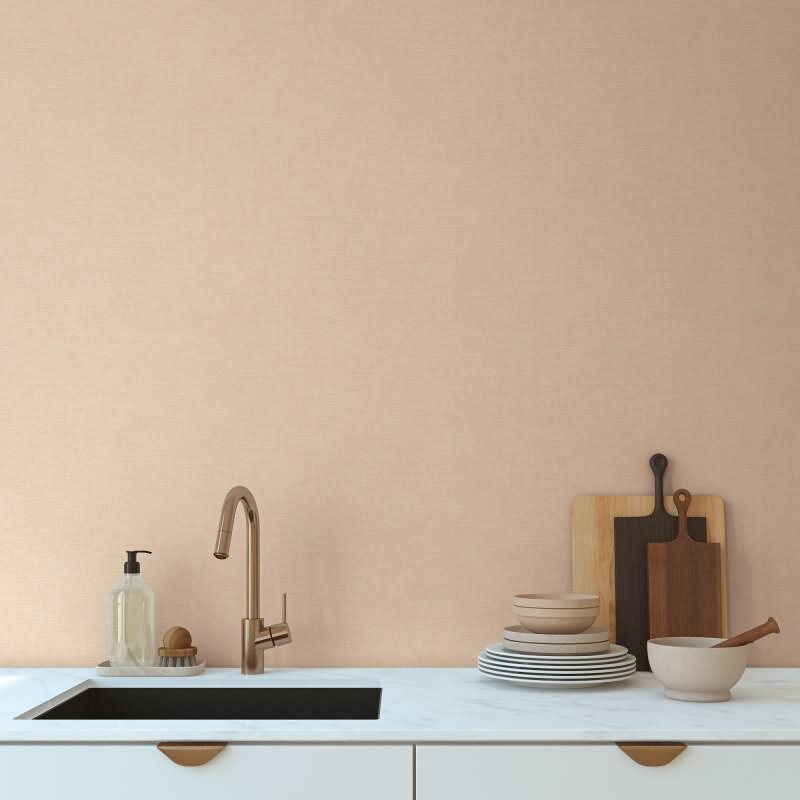 Leinenoptik Vliestapete Sand Beige warm Strukturtapete Stoffoptik (395656)