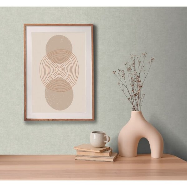 Unitapete Stoffoptik Salbeigrün Einfarbige Vliestapete mdoern (395658)