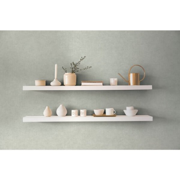 Unitapete Stoffoptik Salbeigrün Einfarbige Vliestapete mdoern (395658)