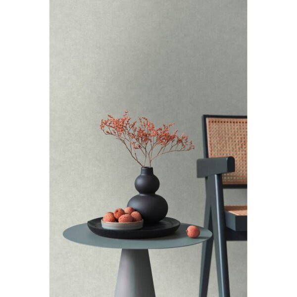 Unitapete Stoffoptik Salbeigrün Einfarbige Vliestapete mdoern (395658)