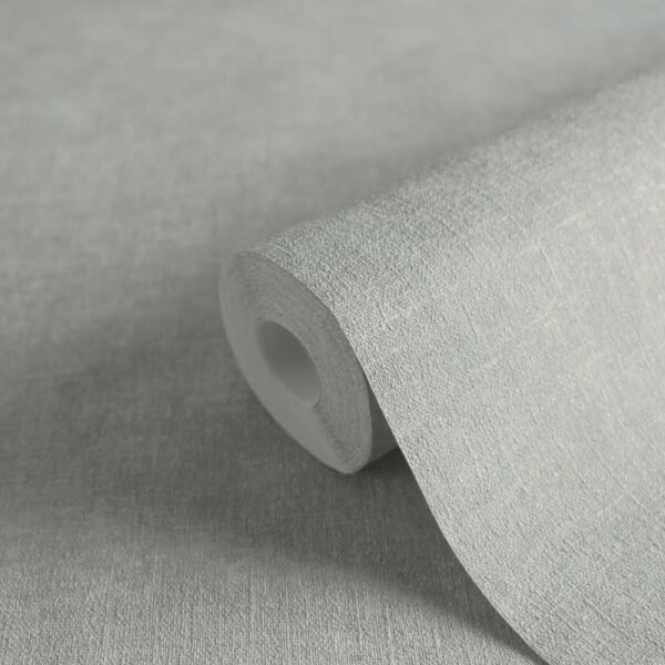 Uni-Tapete Leinenoptik Grau Einfarbige skandinavische Vliestapete (395659)