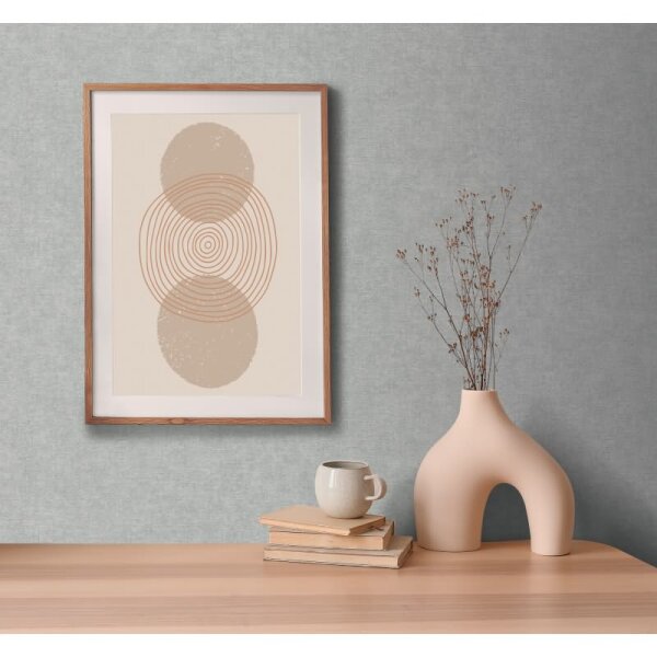 Uni-Tapete Leinenoptik Grau Einfarbige skandinavische Vliestapete (395659)