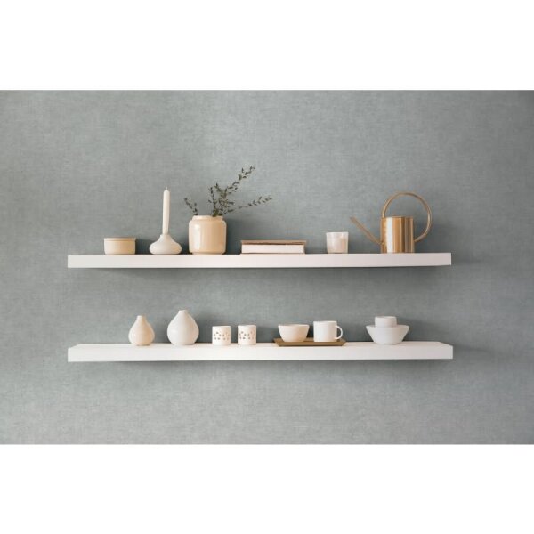 Uni-Tapete Leinenoptik Grau Einfarbige skandinavische Vliestapete (395659)