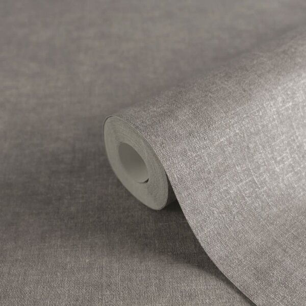 Uni-Tapete Stoffoptik Anthrazit Dunkle hochwertige moderne Vliestapete (395661)