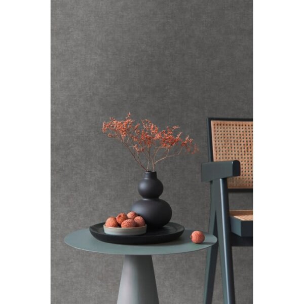 Vliestapete Leinenoptik Stahlblau moderne skandinavische Unitapete (395663)