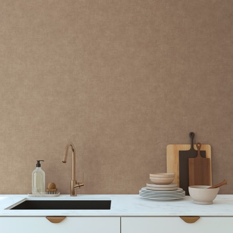 Stoffoptik Tapete Braun moderne Uni-Vliestapete mit Struktur (395666)