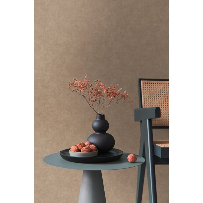 Stoffoptik Tapete Braun moderne Uni-Vliestapete mit Struktur (395666)