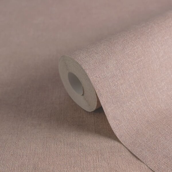 Tapete Stoffoptik Rosa Vliestapete strukturiert modern (395667)