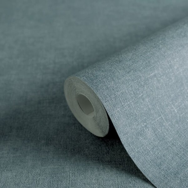 Struktur Vliestapete Unitapete Leinenoptik Blau einfarbig (395669)