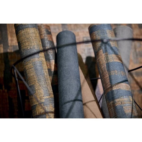 Vliestapete Dunkelblau Stoffoptik strukturiert Unitapete Leinenoptik (395672)