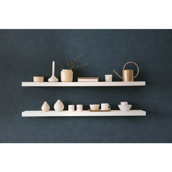 Vliestapete Dunkelblau Stoffoptik strukturiert Unitapete Leinenoptik (395672)