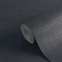 Vliestapete Dunkelblau Stoffoptik strukturiert Unitapete...