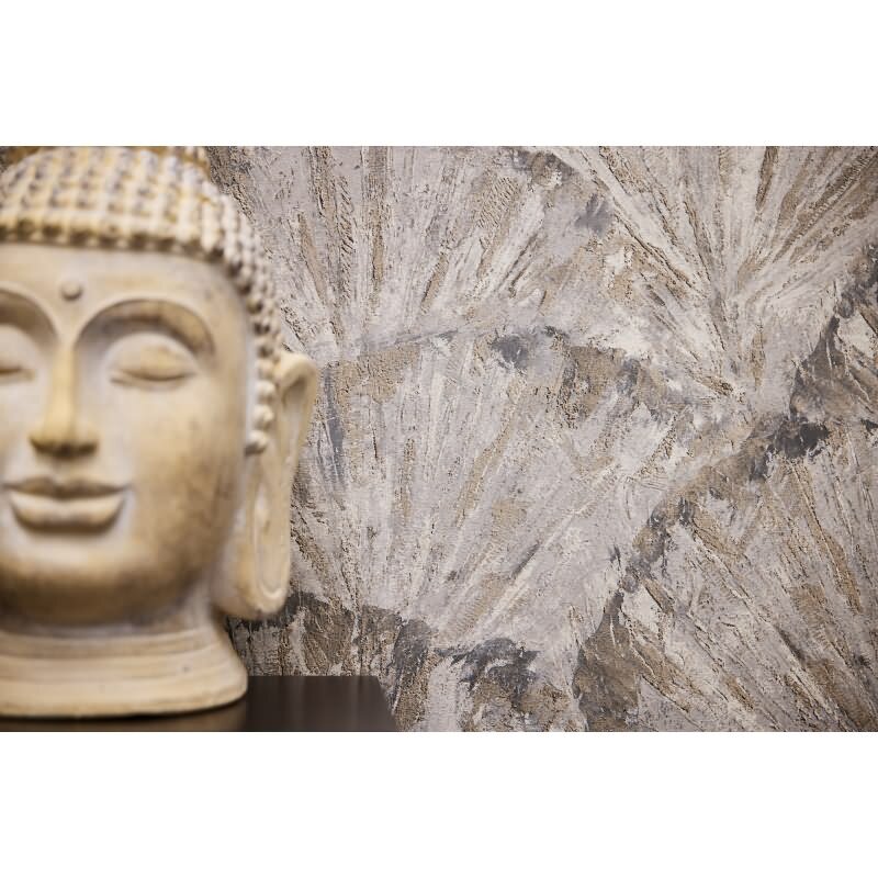 3D Tapete Beige Grau Tapete in Fächeroptik Struktur-Vliestapete (781981)