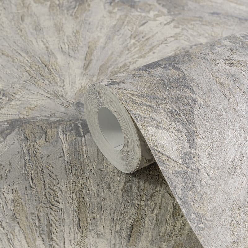 3D Tapete Beige Grau Tapete in Fächeroptik Struktur-Vliestapete (781981)