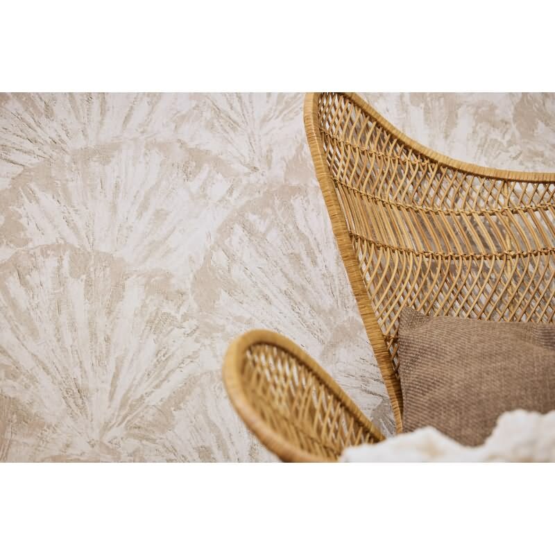 Struktur-Tapete in 3D Fächeroptik Creme Beige Vliestapete (781982)