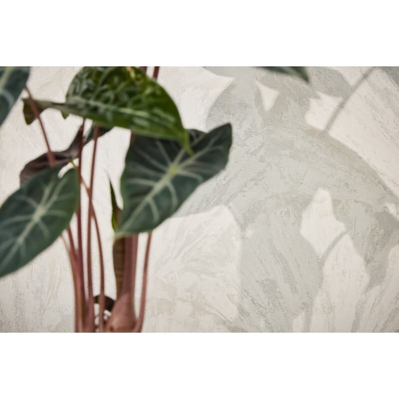 Struktur-Tapete mit 3D Fächermuster Weiß Hellgrau Vliestapete (781983)