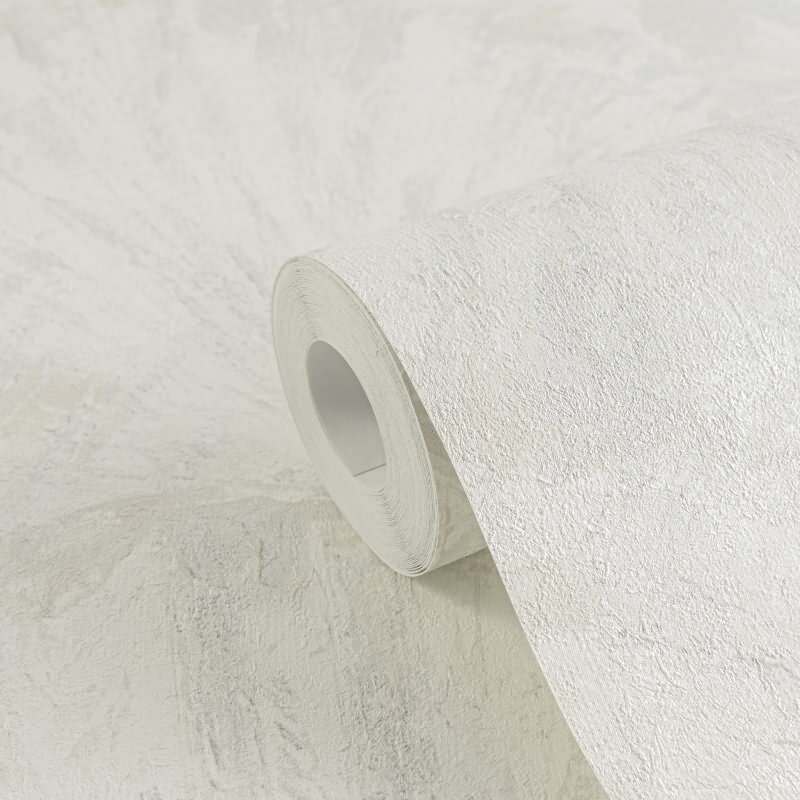 Struktur-Tapete mit 3D Fächermuster Weiß Hellgrau Vliestapete (781983)