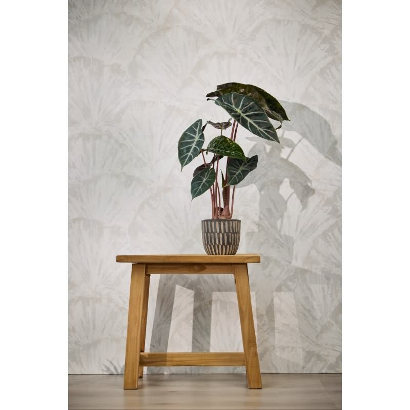 Struktur-Tapete mit 3D Fächermuster Weiß Hellgrau Vliestapete (781983)