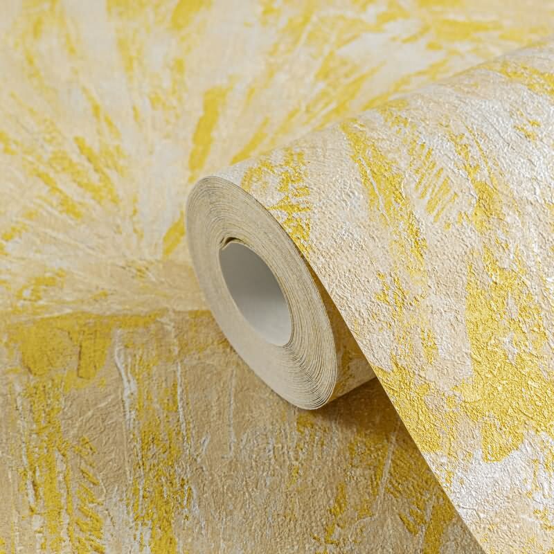 3D-Tapete mit Fächermuster Gelb Beige Struktur-Vliestapete (781984)