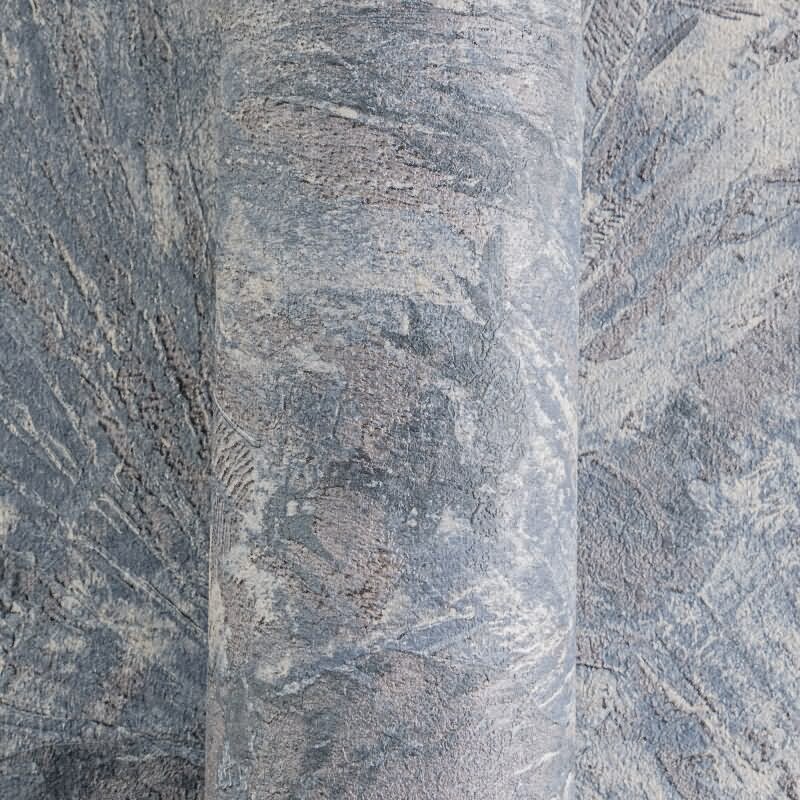 Fächer-Tapete Blau Braun Grau Strukturierte 3D-Vliestapete (781985)