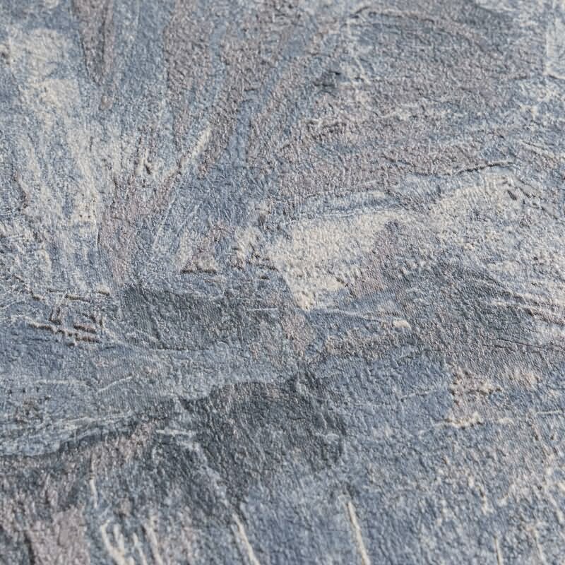 Fächer-Tapete Blau Braun Grau Strukturierte 3D-Vliestapete (781985)