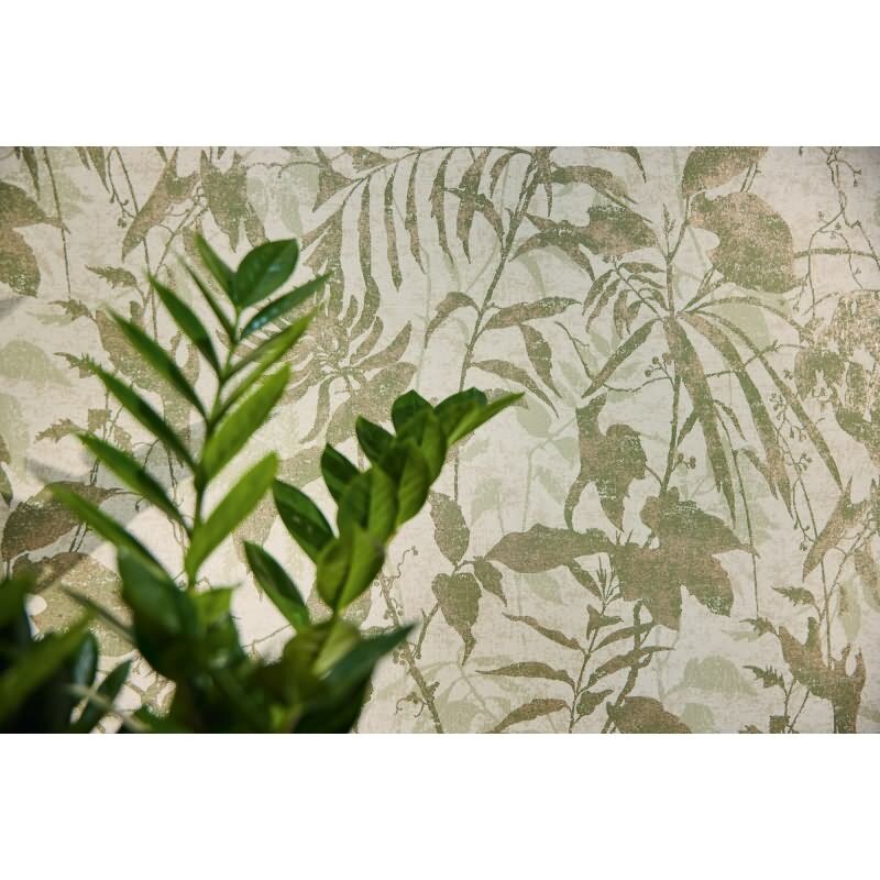 Botanik Tapete Grün Gold Metallic Blättermuster Vliestapete Dschungel (782031)