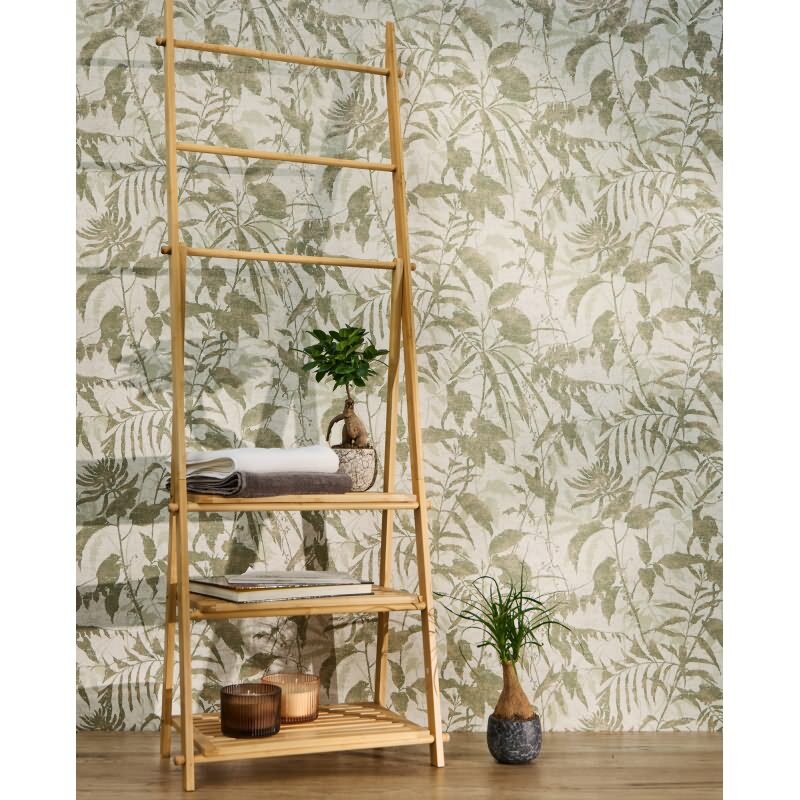 Botanik Tapete Grün Gold Metallic Blättermuster Vliestapete Dschungel (782031)
