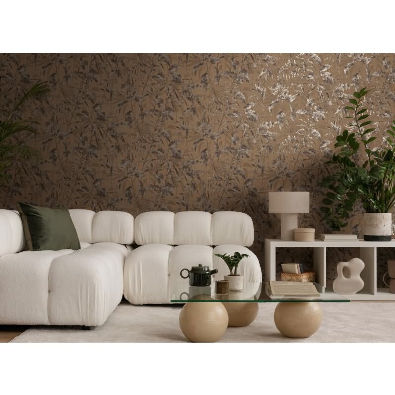 Tapete Dschungel Braun Metallic Naturmuster in Vintage Optik Vliestapete (782034)