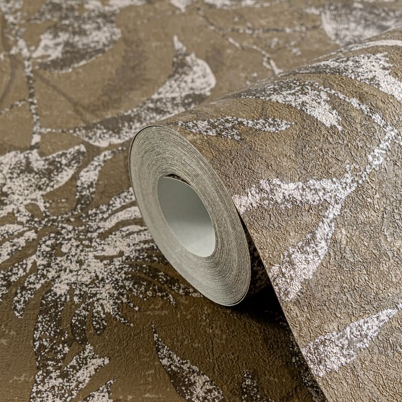 Tapete Dschungel Braun Metallic Naturmuster in Vintage Optik Vliestapete (782034)