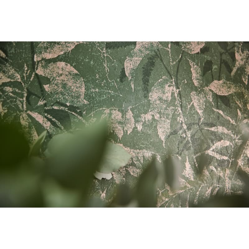 Dschungel Tapete Dunkelgrün Gold Metallic Pflanzendesign Blätter Vliestapete (782036)