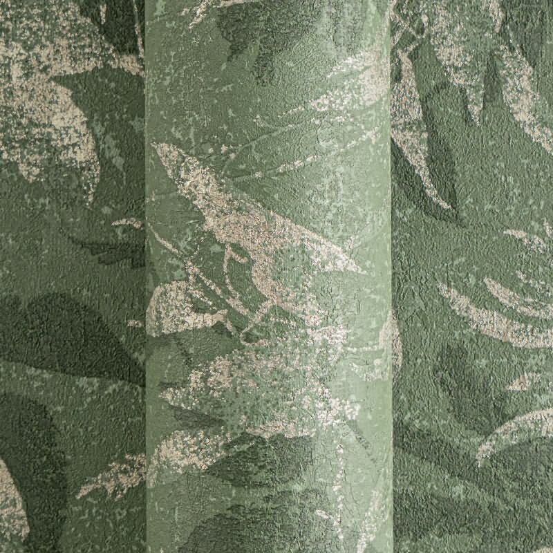 Dschungel Tapete Dunkelgrün Gold Metallic Pflanzendesign Blätter Vliestapete (782036)