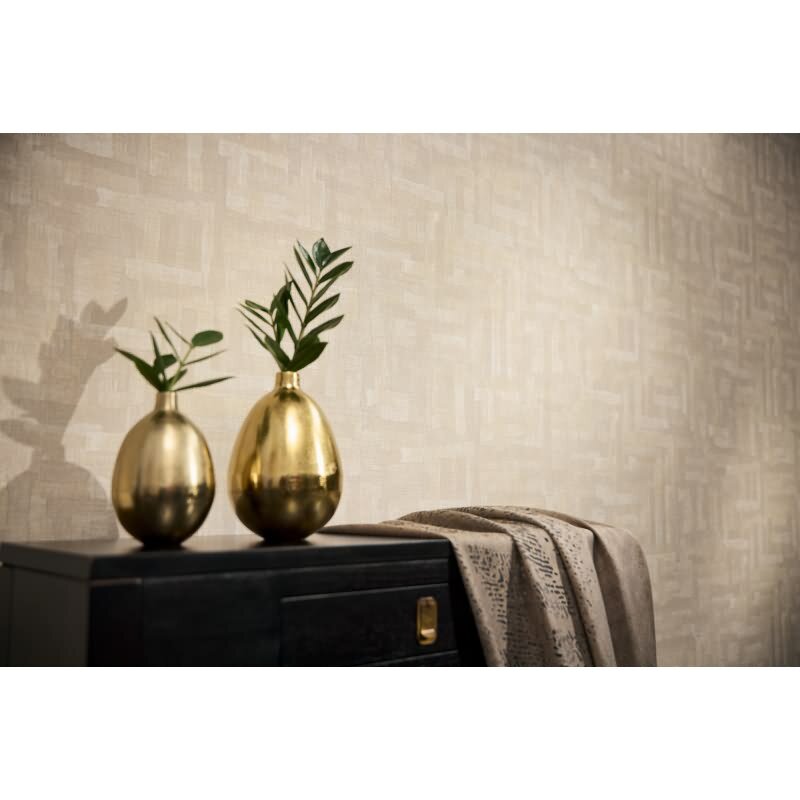 Muster Strukturtapete mit Teppich-Leinenoptik Beige Creme Vliestapete (782041)