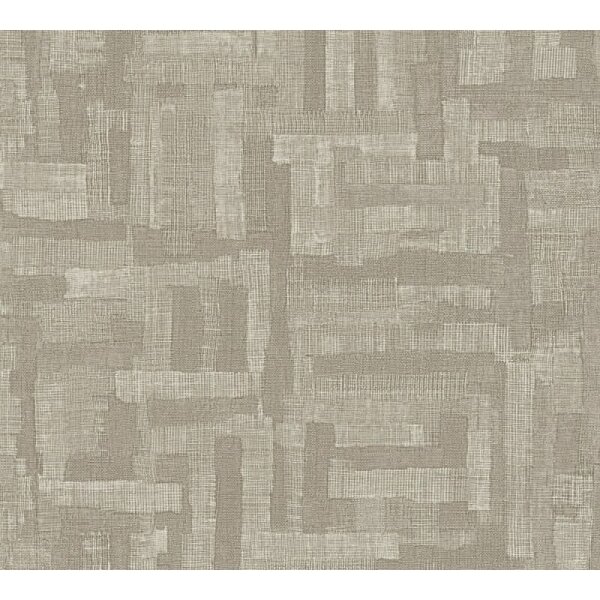 Mustertapete Grau Hellbraun Vintage Vliestapete Leinen-Stoffoptik (782042)