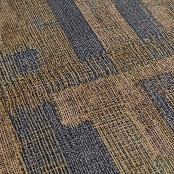 Strukturtapete mit Stoffoptik Braun Dunkelblau Muster-Vliestapete (782043)