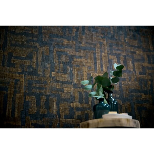 Stoffoptik Muster-Tapete mit Leinenstruktur Braun Grau Vliestapete Vintage (782044)