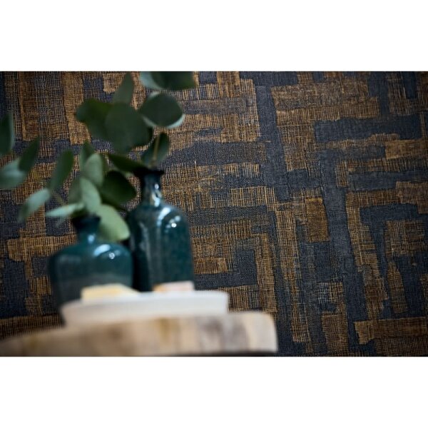 Stoffoptik Muster-Tapete mit Leinenstruktur Braun Grau Vliestapete Vintage (782044)