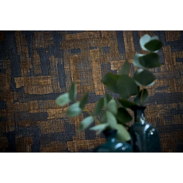 Stoffoptik Muster-Tapete mit Leinenstruktur Braun Grau Vliestapete Vintage (782044)