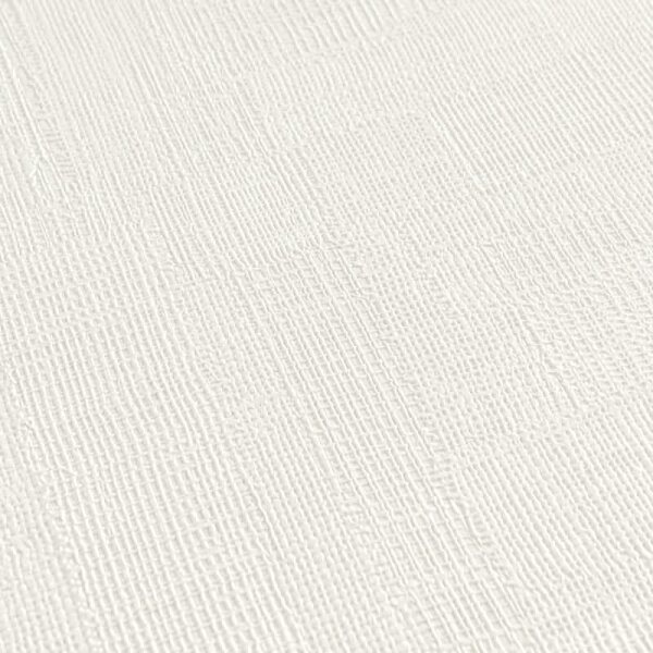 Muster-Vliestapete Stoffoptik Tapete mit Leinenstruktur Weiß Creme Vintage (782045)