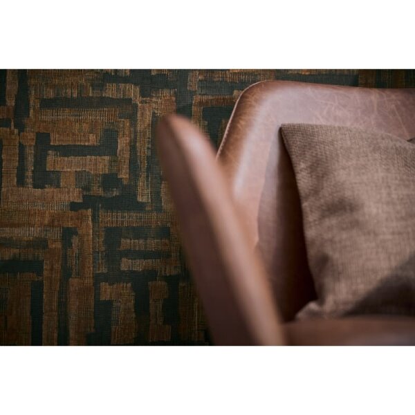 Vintage Strukturtapete mit Leinen Optik Braun Schwarz Vliestapete Stoffoptik (782046)