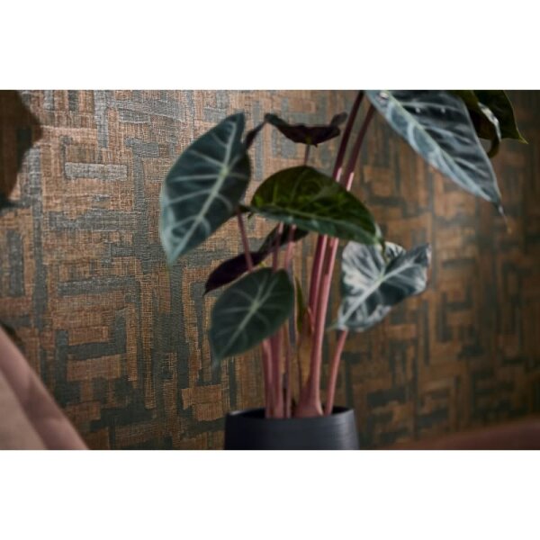 Vintage Strukturtapete mit Leinen Optik Braun Schwarz Vliestapete Stoffoptik (782046)