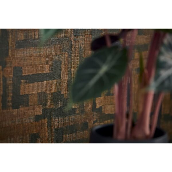 Vintage Strukturtapete mit Leinen Optik Braun Schwarz Vliestapete Stoffoptik (782046)