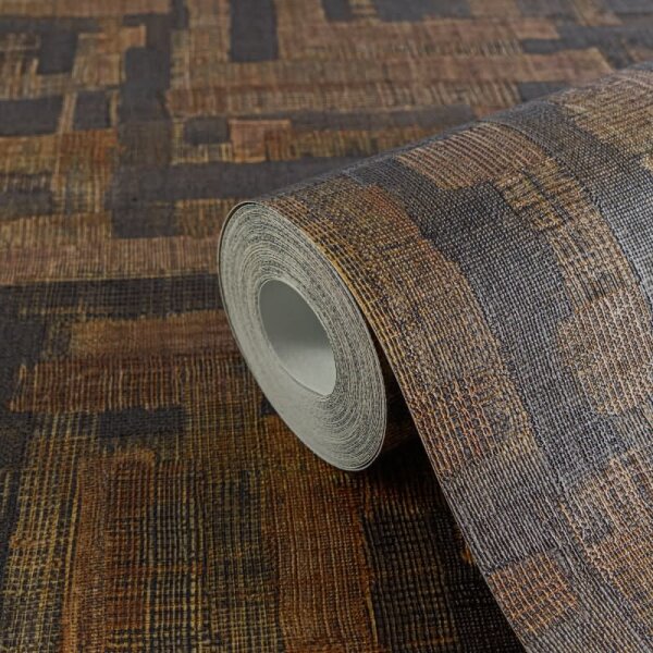 Vintage Strukturtapete mit Leinen Optik Braun Schwarz Vliestapete Stoffoptik (782046)