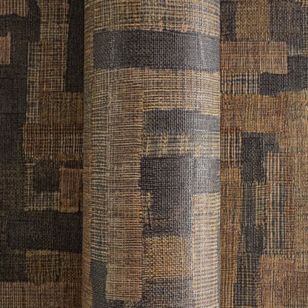 Vintage Strukturtapete mit Leinen Optik Braun Schwarz Vliestapete Stoffoptik (782046)