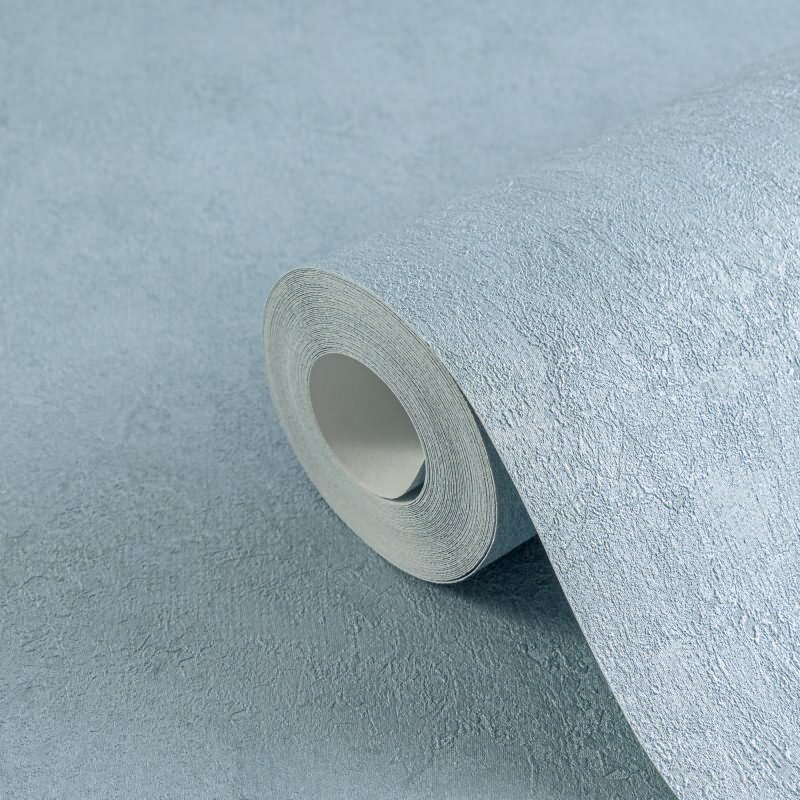 Unitapete in Putzoptik Blau Einfarbige Vlies-Tapete (782272)